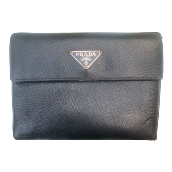 Prada Milano Black Leather Wallet - Picture 1 of 12